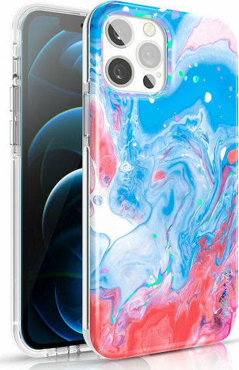Kingxbar Watercolor Series Back Cover Silicone Blue/Pink (iPhone 12 Pro Max)