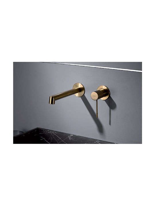 Imex Line Built-In Mixer & Spout Set for Bathroom Sink with 1 Exit Gold