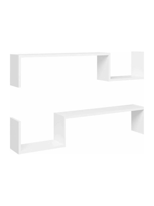 Shelves Wall White 2pcs 100x15x20cm