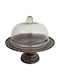 Karni Cake Stand Brown 35x35x34cm