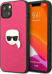 Karl Lagerfeld Ikonik Karl's Metal Head Synthetic Leather / Synthetic Back Cover Pink (iPhone 13 mini)