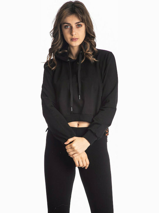 Paco & Co Women's Cropped Sweatshirt Black