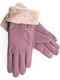 Verde Women's Touch Gloves with Fur Pink 02-601