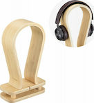 Navaris Omega Desktop Headphone Stand Light Βrown Βamboo