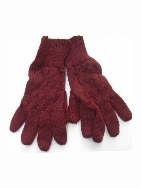 Biston 36-701-001-42 Μπορντό Γυναικεία Πλεκτά Γάντια
