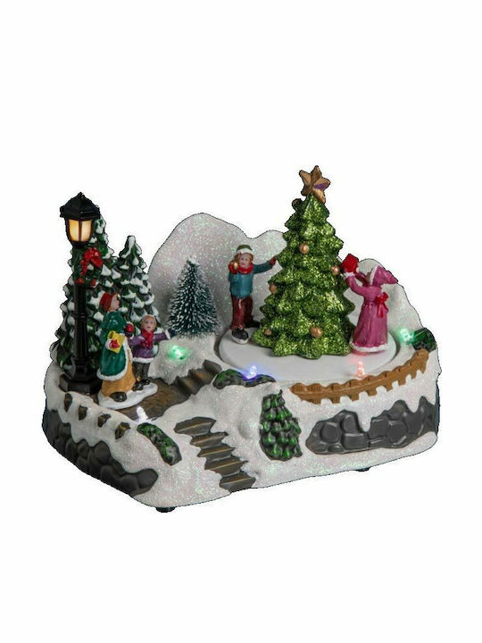 Christmas Illuminated Decorative Village with Movement 18x13x12.5cm.