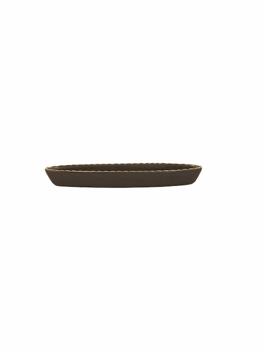 Art et Lumiere Country Serving Platter made of Porcelain Black with Diameter 23cm