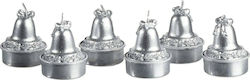 JK Home Decoration Christmas Silver Candle 6pcs