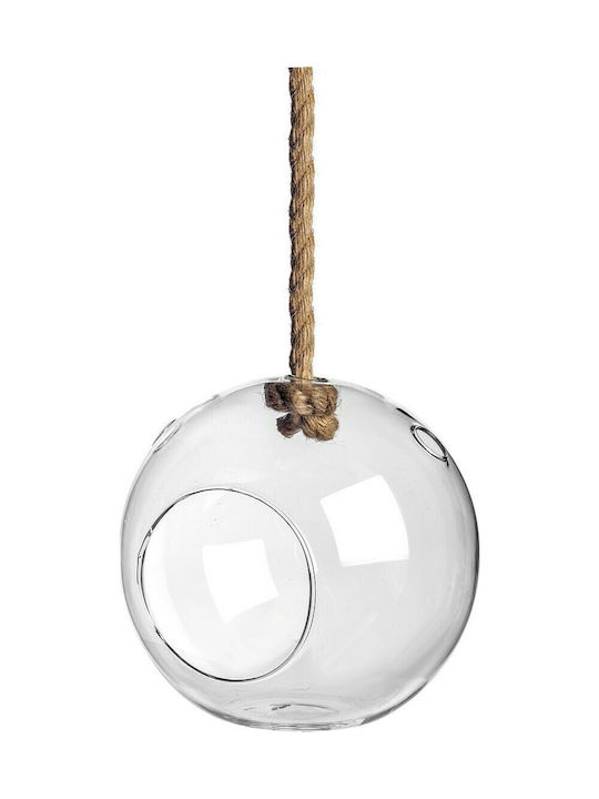 JK Home Decoration Χριστουγεννιάτικη Γυάλινη Φιγούρα Μπάλα Διάφανη Ύψους 20εκ.