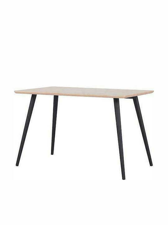 Tisch Speisesaal Holz mit Metallgestell Natural - Black 120x70x75cm