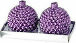 JK Home Decoration Christmas Purple Candle 8cm 2pcs