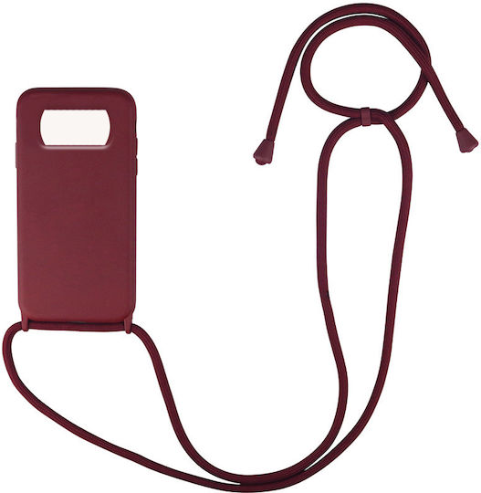 Sonique Carryhang Umschlag Rückseite Silikon 0.5mm mit Band Burgundisch (Poco X3 NFC / X3 Pro)