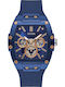 Guess Men's Watch 43mm Chronograph Battery with Blue Rubber Strap