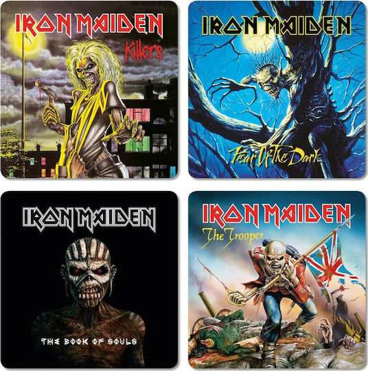 Polybag Iron Maiden Σουβέρ από Φελλό Πολύχρωμο 4τμχ