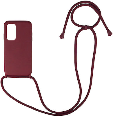 Sonique Carryhang Coperta din spate Silicon 0.5mm cu Brățară Burgundia (Redmi Note 10 Pro)