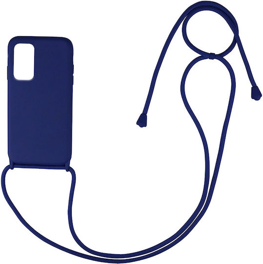 Sonique Carryhang Back Cover Σιλικόνης 0.5mm με Λουράκι Μπλε Σκούρο (Redmi Note 10 Pro)