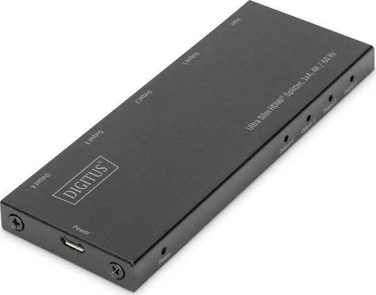 Digitus Ultra Slim 1x4, 4K / 60 Hz HDMI Splitter DS-45323