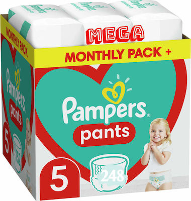 Pampers Πάνες Βρακάκι Pants No. 5 για 12-17kg 248τμχ
