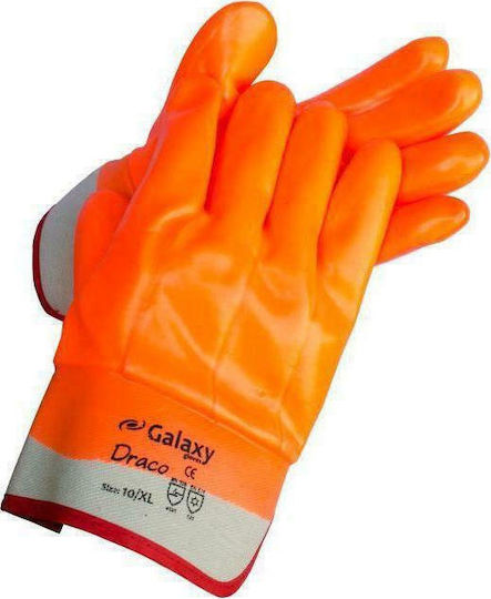 Galaxy Safety Solutions Draco Waterproof Gloves for Work Orange PVC 1pcs