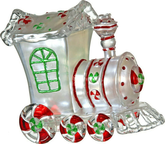 JK Home Decoration Коледна Пластмасова Фигура Влак Сребристо