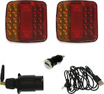 Car Towing & Trailer Light Set with Magnet 12V 2pcs