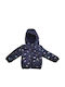 Kinder Steppjacke Kurz mit Futter & Kapuze Blau