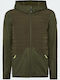 Athmos Men's Fleece Hooded Cardigan with Zipper Khaki