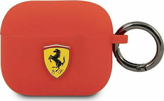 Ferrari Silicone Case with Keychain Red for Apple AirPods 3