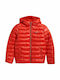 Kids' Quilted Jacket Short with Hood Red