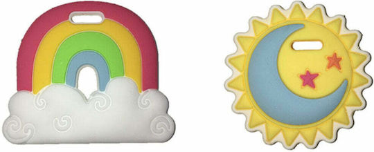 Baby to Love Rainbow Teething Ring from Silicone for 3 Months Plus Multicolor / Yellow 2 Pieces