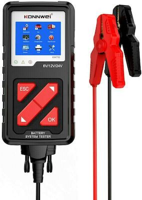 Konnwei Ελεγκτής Ανάλυσης Μπαταριών KW710 Digital Battery Tester with Crocodile Clips