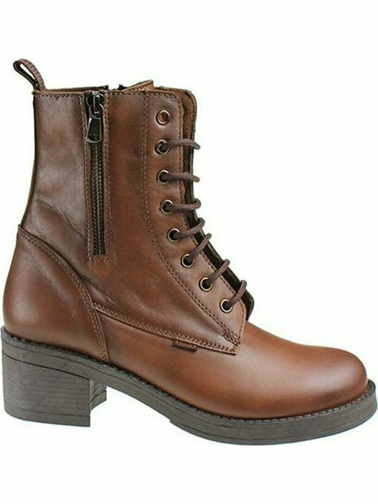 Ragazza Leder Damen Knöchelstiefel Tabac Braun