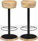 Stool Bar Wooden Mango 2pcs 38x38x76cm