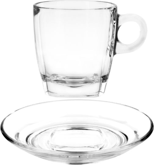 GTSA Premio Set Tassen Kaffee Glas Transparent 195ml 6Stück