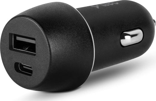 TTEC SmartCharger Duo Încărcător Auto 3.1A cu Porturi: 1xUSB 1xType-C Negru Culoare