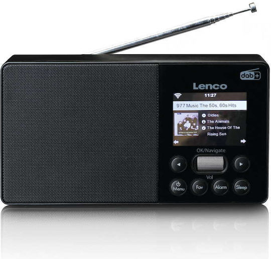 Lenco PIR-510 Επιτραπέζιο Ραδιόφωνο Επαναφορτιζόμενο DAB+ με Bluetooth και USB Μαύρο