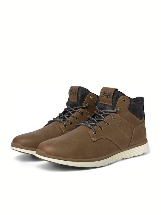 Jack & Jones Καφέ Ανδρικά Μποτάκια