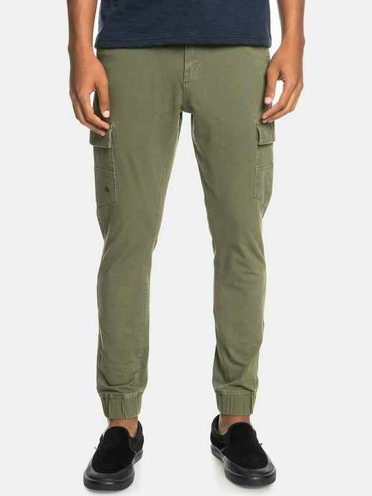 Quiksilver Men's Trousers Cargo Elastic in Slim Fit Khaki