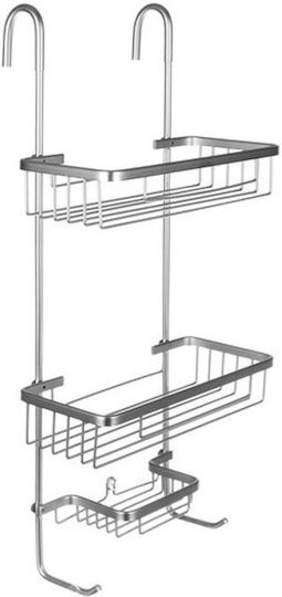 Malatec 000 Стенен Рафт за баня Метален с 3 рафта 28.5x14x63см Сребриста Malatec 000 Стенен Рафт за баня Метален с 3 рафта 28.5x14x63см Сребриста