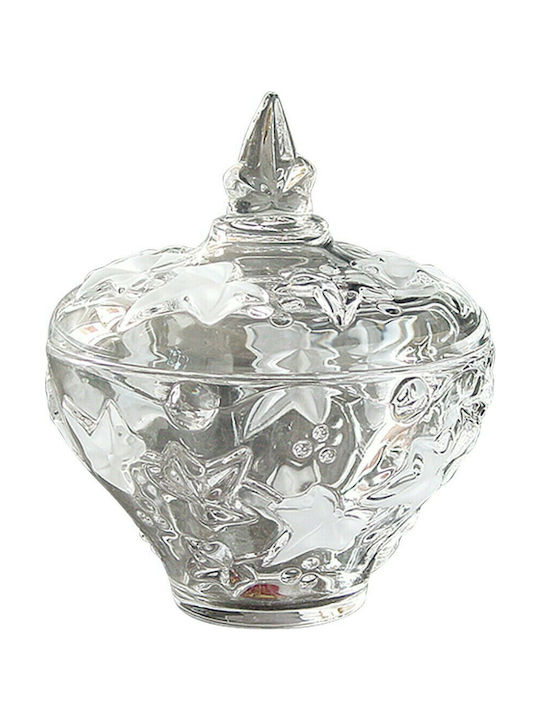 Vintage Crystal Sweet Jar Wellington with Lid Transparent