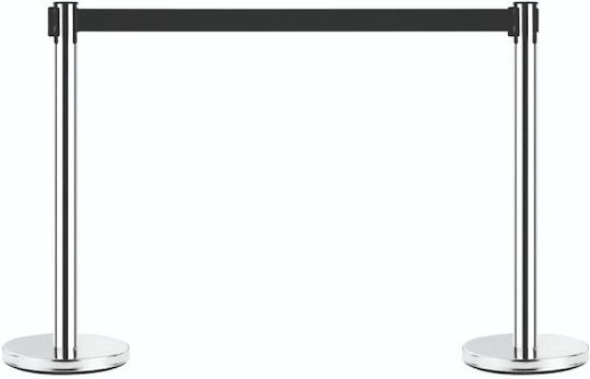 GTSA Safety Barrier Post Inox with Black Tape 2m 24-3292