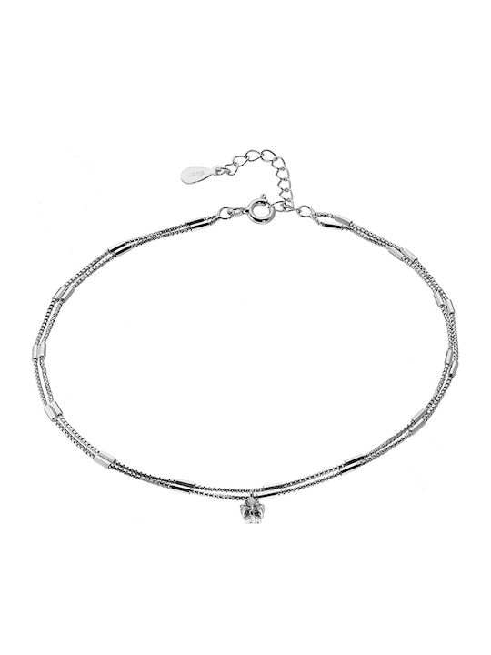 Oxzen Bracelet Anklet Chain made of Silver Gold Plated with Zircon