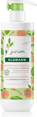 Klorane Bio Hypoallergen Kinder Shampoo Junior mit Pfirsich für Einfaches Kämmen in Gel-Form 500ml