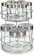 Glass Tabletop Spice Rack with Stand Silver 9pcs S3601565