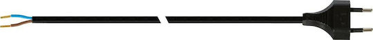 VK Lighting VK/V10/2/B Netzkabel in Schwarzes Farbe 1m