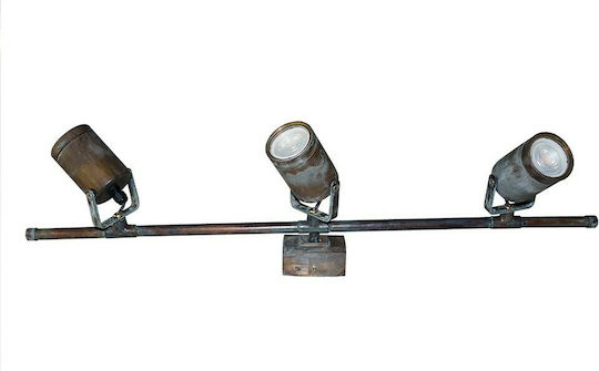 DITS Lighting Τριπλό Σποτ με Ντουί GU10 σε Μπρούτζινο Χρώμα