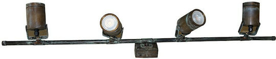 DITS Lighting Σποτ με 4 Φώτα και με Ντουί GU10 σε Μπρούτζινο Χρώμα