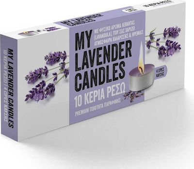 Tai Lumânări mici cu Aromă de Lavanda în Culoare Violet (până la 4 Ore de Ardere ) 10buc