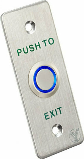 Yli Electronic Complete Wall Push Exit Button with Frame Silver PBK-814A-LED