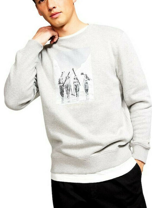 SWEATSHIRT COLOURS + SONS FRONT PRINT GRAY